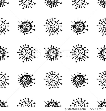 Seamless pattern of coronavirus microbes.... - Stock Illustration ...
