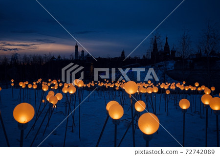 New year eve in Moscow. Festive illumination in the capital of Russia. New year eve in Moscow. Festive illumination in the capital of Russia. 72742089