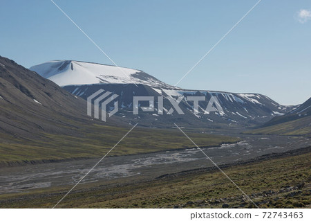 Beautiful nature and landscape near Longyearbyen, Spitsbergen  in Norway 72743463