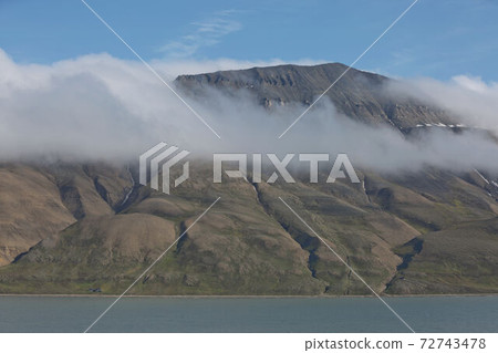 Beautiful nature and landscape near Longyearbyen, Spitsbergen  in Norway 72743478