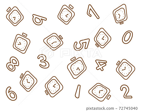 Clock and number background 03 - Stock Illustration [72745040] - PIXTA