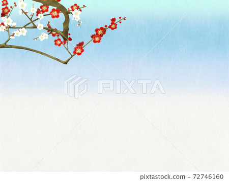 日本紙背景與梅花-有多個變化 日本紙背景與梅花-有多個變化 72746160