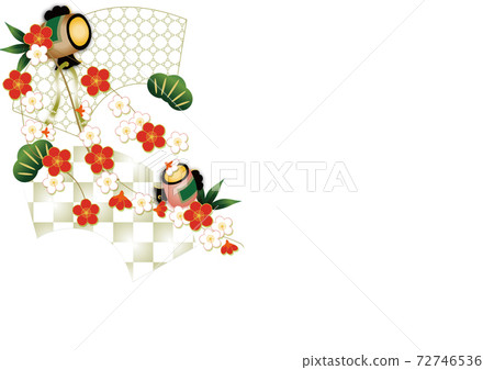 李子和扇子寬A4背景材料 72746536