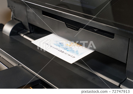 New Year's card printing with a printer New Year's card printing with a printer 72747913
