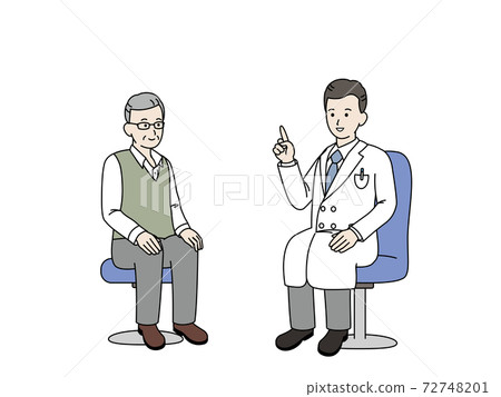 Internal medicine Orthopedics Elderly male patient Explaining doctor 72748201