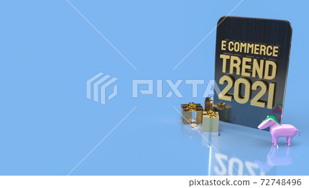 The gold e commerce front tablet for online marketing 3d rendering. The gold e commerce front tablet for online marketing 3d rendering. 72748496