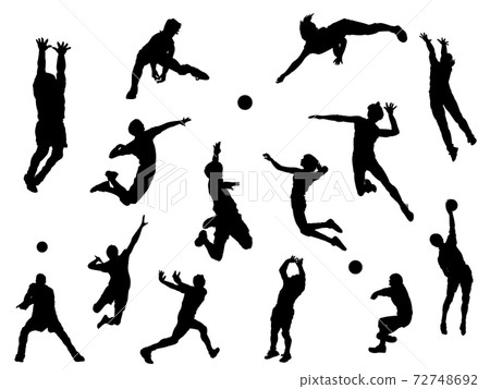 Volleyball_silhouette_set Volleyball_silhouette_set 72748692