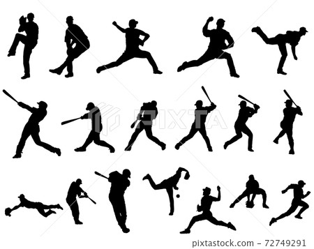 棒球silhouette_set 72749291