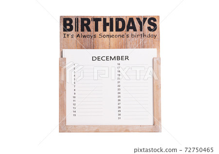Birthday calander isolated on white Birthday calander isolated on white 72750465