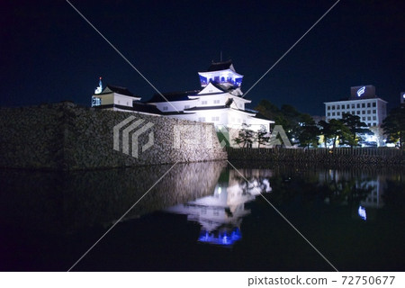 Toyama Castle at night illuminated 72750677