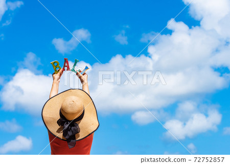 Image of Bali trip Women and blue sky Image of Bali trip Women and blue sky 72752857