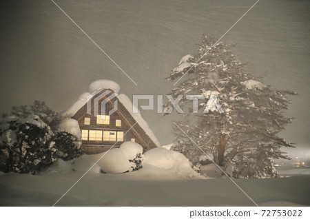 Snow Shirakawago Light Up Snow Shirakawago Light Up 72753022