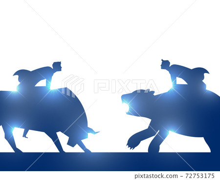 Silhouette People with bull andbear market. Stock market and exchange Silhouette People with bull andbear market. Stock market and exchange 72753175