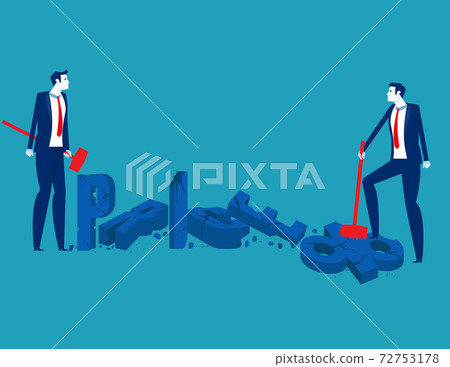 A people with a hammer breaks prices. Discounts and sales 72753178