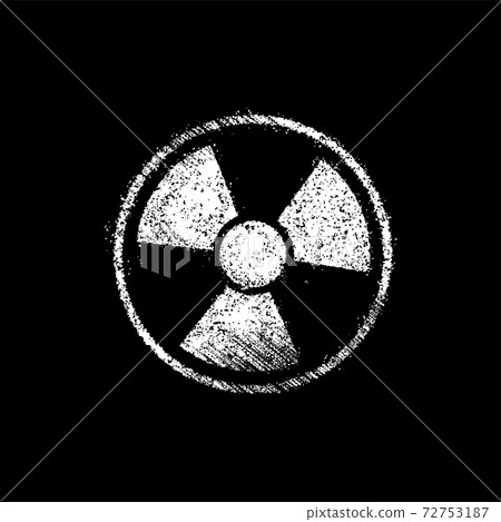 Rubbed Radioactivity / Nuclear Weapons / Radioactive Material Mark Vector Illustration 72753187