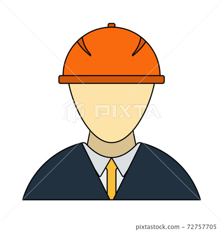Icon Of Construction Worker Head In Helmet Icon Of Construction Worker Head In Helmet 72757705