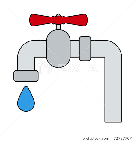 Flat Design Pipe With Valve Icon 72757707