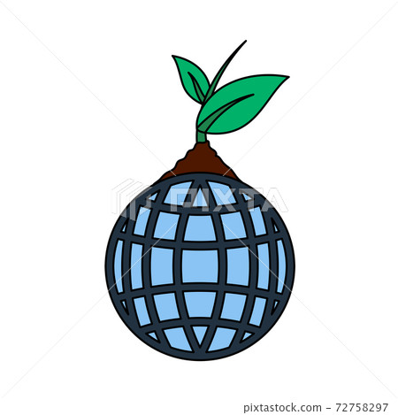 Planet With Sprout Icon 72758297