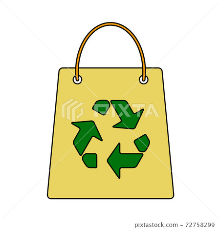 Shopping Bag With Recycle Sign Icon 72758299