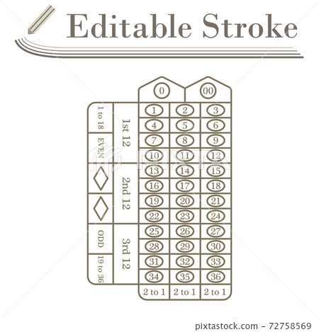 Roulette Table Icon 72758569