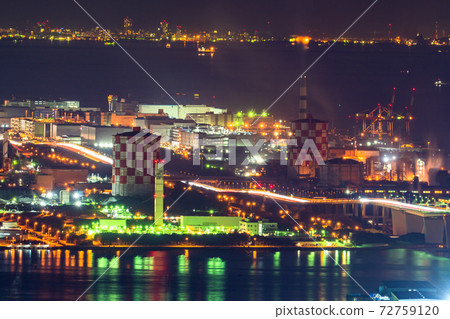 "Kanagawa Prefecture" Factory night view, Keihin industrial area "Kanagawa Prefecture" Factory night view, Keihin industrial area 72759120
