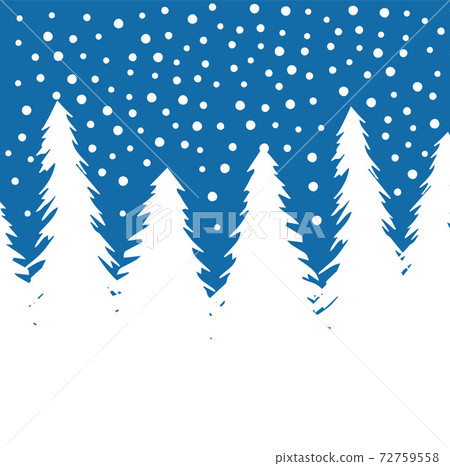 Vector flat winter spruce tree forest with snow Vector flat winter spruce tree forest with snow 72759558