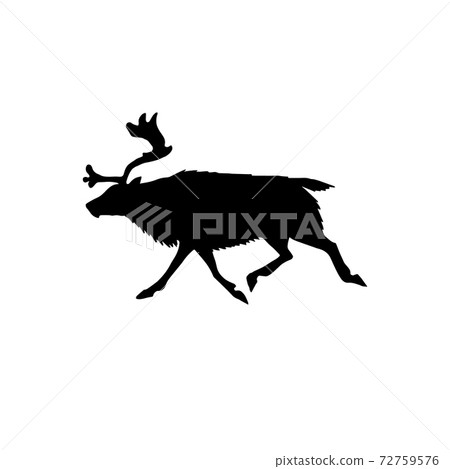 Vector hand drawn doodle reindeer silhouette Vector hand drawn doodle reindeer silhouette 72759576