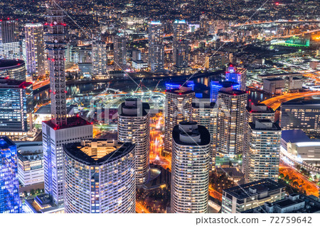 《Kanagawa Prefecture》 Yokohama Minatomirai night view / cityscape 72759642