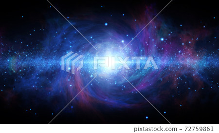 空間星系誕生背景藍色系統 72759861