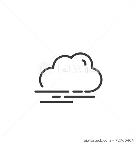 Fog and cloud thin line icon. Isolated weather... - Stock Illustration ...
