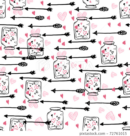 Happy Valentines Day seamless pattern.  72761015