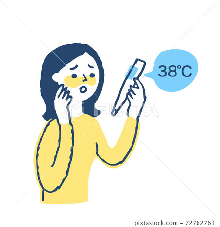 A woman measuring body temperature 72762761