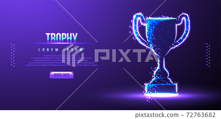 trophy award, low poly wireframe vector illustrtation trophy award, low poly wireframe vector illustrtation 72763682