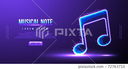 musical note, instrument low poly wireframe mesh vector illustration 72763710