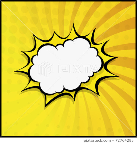 Orange comic zoom with lines and glow - Vector 72764293