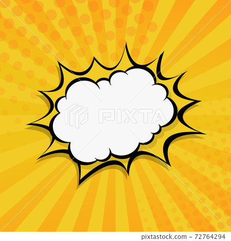 Orange comic zoom with lines and glow - Vector 72764294