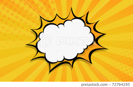 Orange comic zoom with lines and glow - Vector 72764295