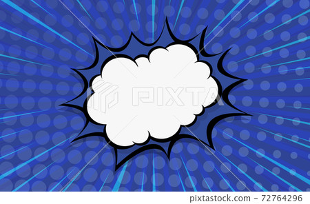 Blue comic zoom with lines and dots - Vector 72764296