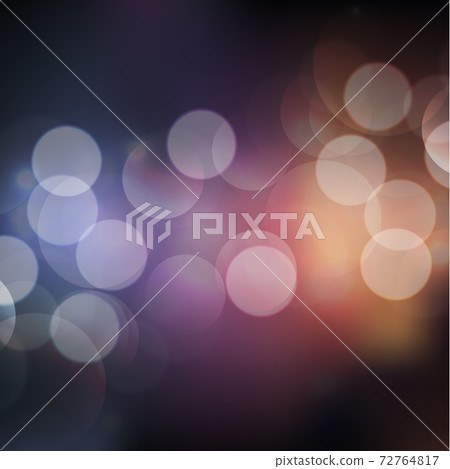 Multicolored blurry bokeh on a dark background 72764817
