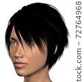 young woman portrait illustration 72764968