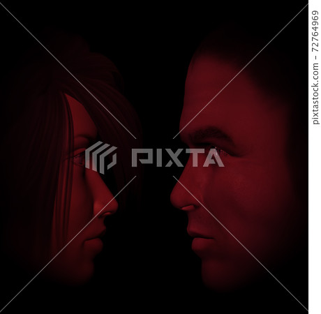 young couple illustration 72764969