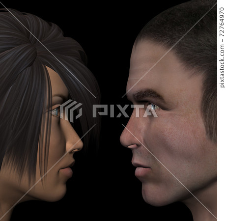 man and woman young couple illustration man and woman young couple illustration 72764970