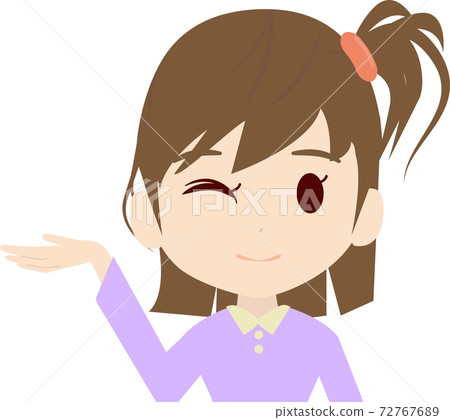 引導一個可愛的女孩的上身插圖 72767689