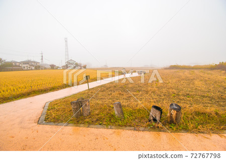 Winter scenery of the border of three prefectures on the border of the countryside of Saitama, Gunma and Tochigi prefectures 72767798