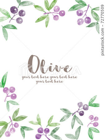 橄欖色框_水彩 72770509
