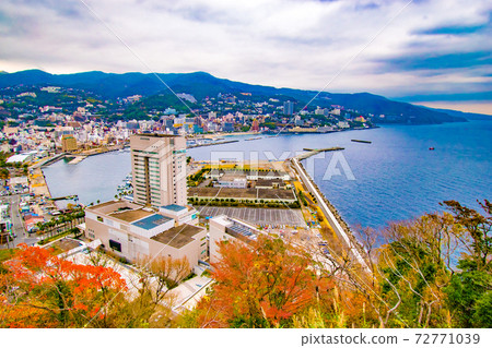 A view from the Atami Ropeway overlooking the hot spring town of Atami on the Izu Peninsula in Shizuoka Prefecture 72771039