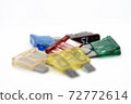 5 colorful fuses placed apart 72772614