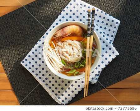 Asian Food Shrimp Rice Noodles Asian Food Shrimp Rice Noodles 72773686