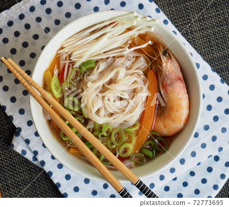 Asian Food Shrimp Rice Noodles Asian Food Shrimp Rice Noodles 72773695