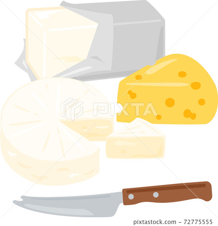 Cheese illustration set 72775555